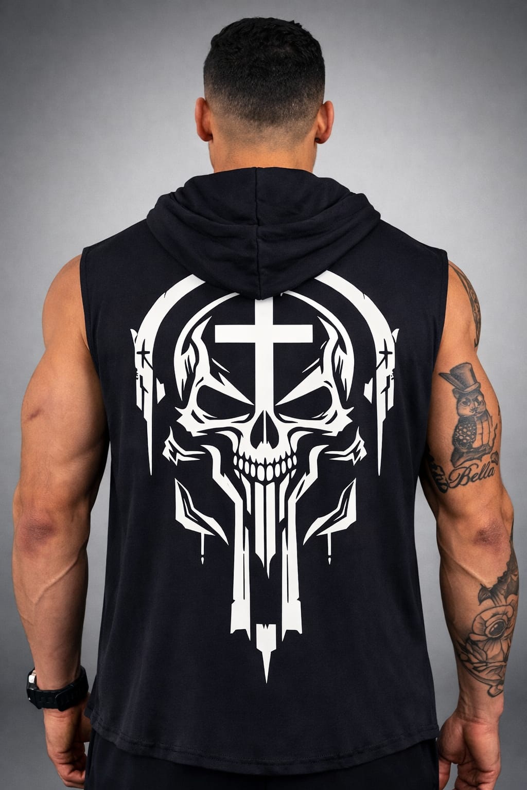 Modelo Caveira Crucifixo - Vista Costas